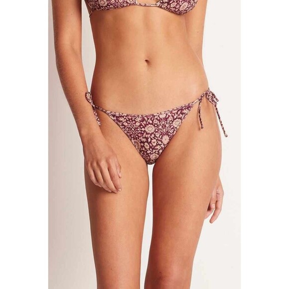 Monte & Lou Reversible Tie Side Bikini Bottom Picnic Check Size 8 - Picture 1 of 10